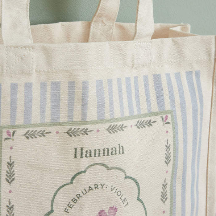 Personalised Birth Flower Tote Bag