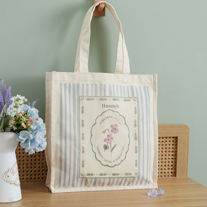 Personalised Birth Flower Tote Bag