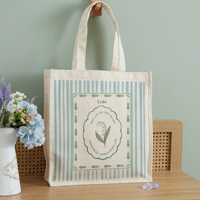 Personalised Birth Flower Tote Bag