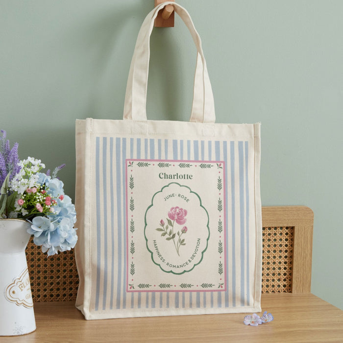 Personalised Birth Flower Tote Bag