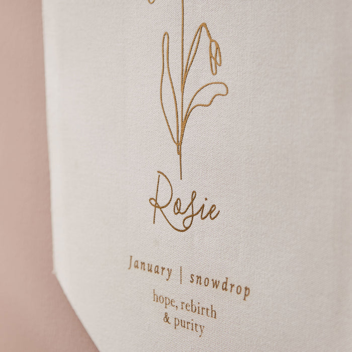 Personalised Birth Flower Wall Hanging by Made Yours
