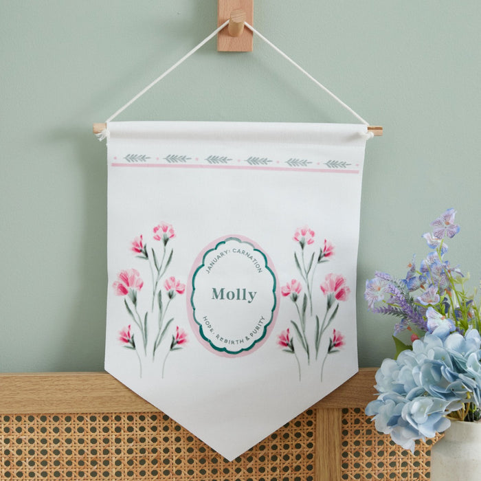 Personalised Birth Flower Wall Hanging