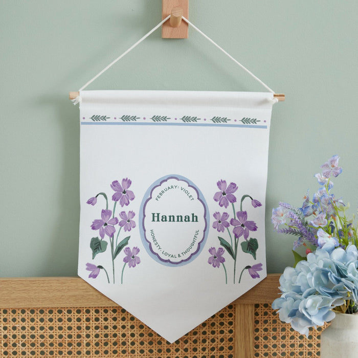 Personalised Birth Flower Wall Hanging