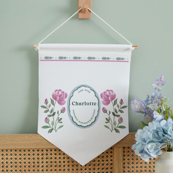 Personalised Birth Flower Wall Hanging