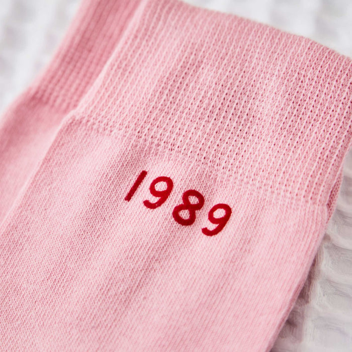 Personalised Birth Year Pink Socks