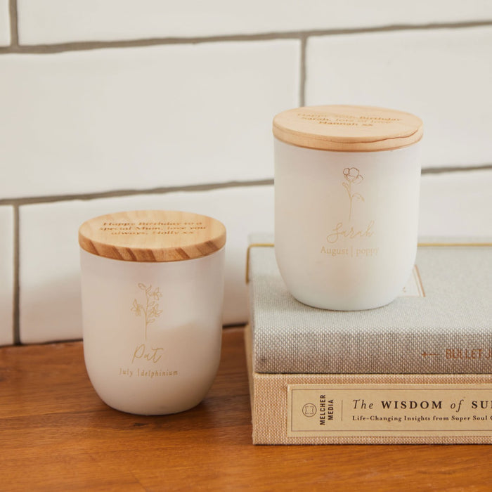 Personalised Birthflower Lime & Coconut Candle