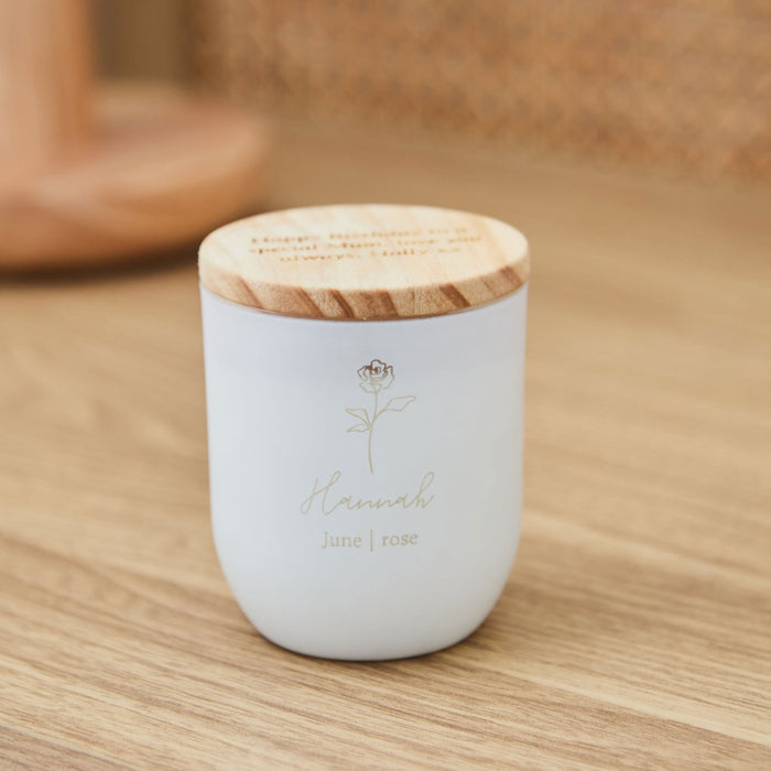 Personalised Birthflower Lime & Coconut Candle