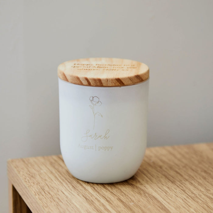 Personalised Birthflower Lime & Coconut Candle