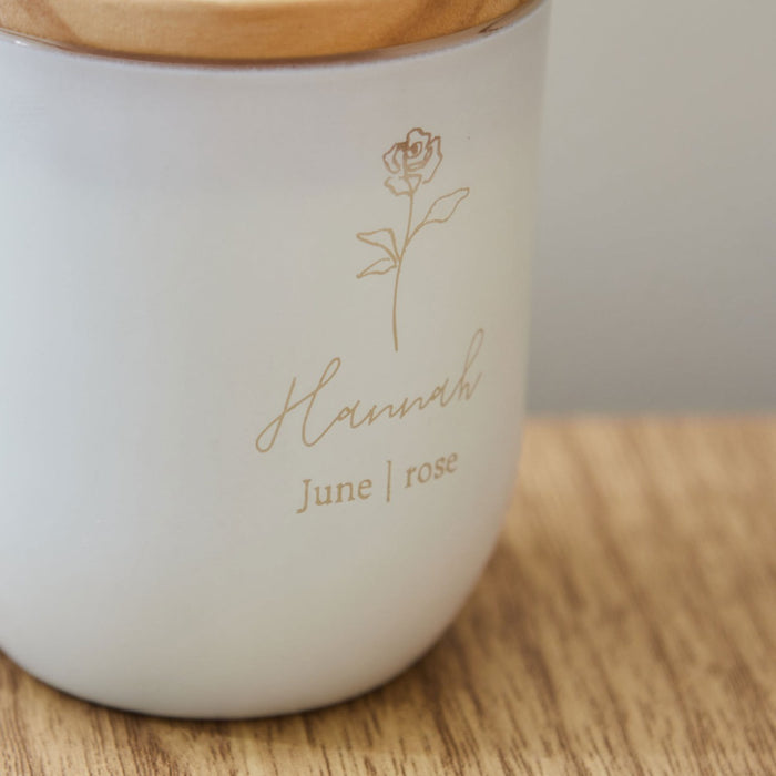 Personalised Birthflower Lime & Coconut Candle