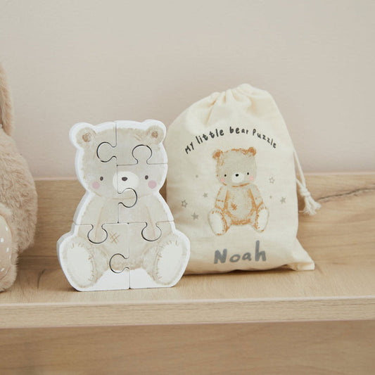 Personalised Biscuit Bear Wooden Puzzle FSC®