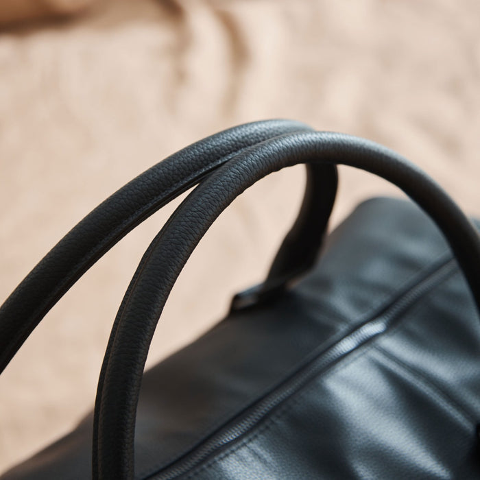 Personalised Black Embroidered PU Weekend Holdall Bag