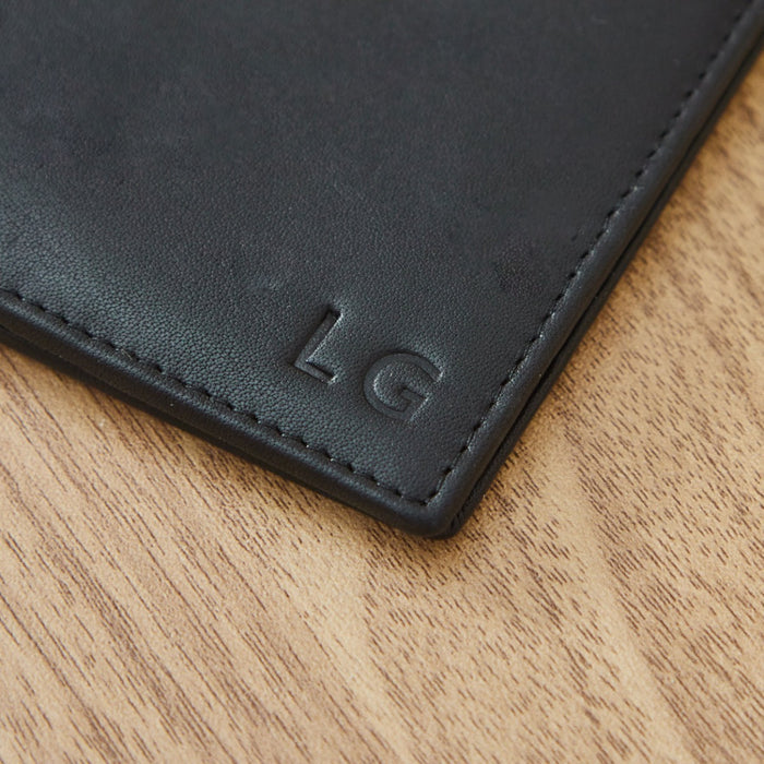 Personalised Black Leather Wallet
