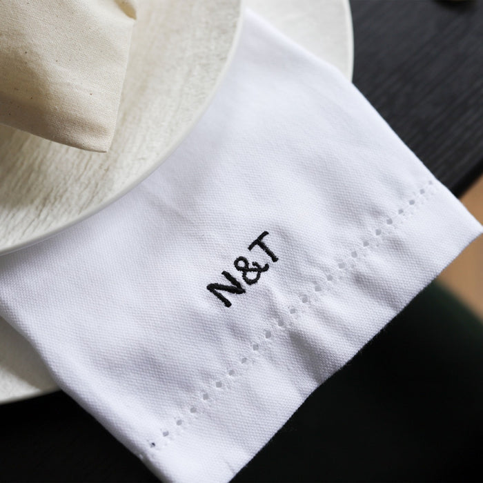 Personalised Black & White Bold Initials Napkin