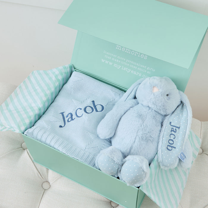 Personalised Blue Bedtime Cuddle Set