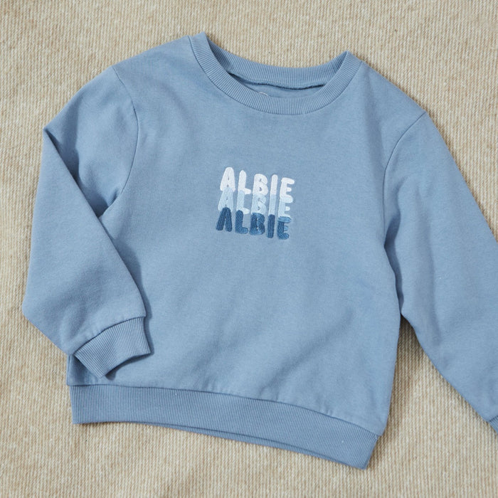 Personalised Blue Bubble Name Sweatshirt