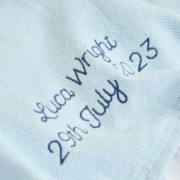Personalised Blue Cellular Baby Blanket