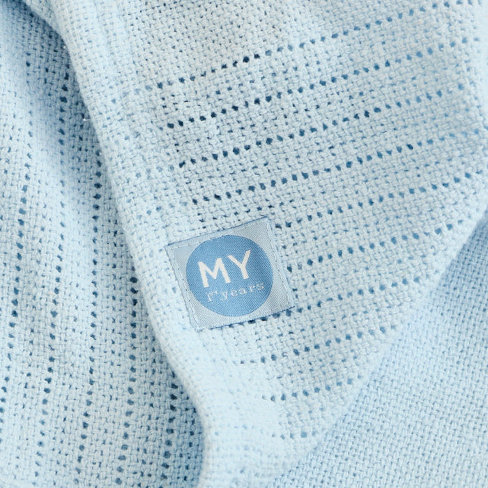 Personalised Blue Cellular Baby Blanket