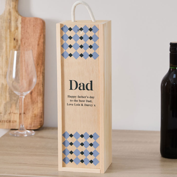 Personalised Blue Checkered Father's Day Drinks Box