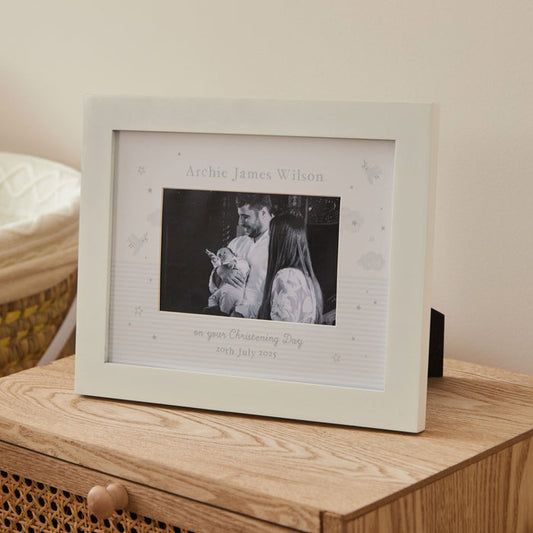 Personalised Blue Dove Christening Frame