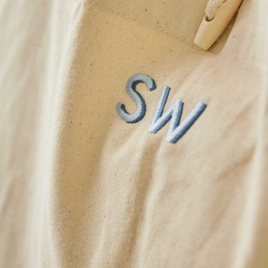 Personalised Blue Initial Canvas Tote Bag by Made Yours