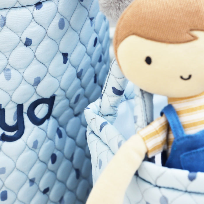 Personalised Blue Polka Dot Storage Bag Set