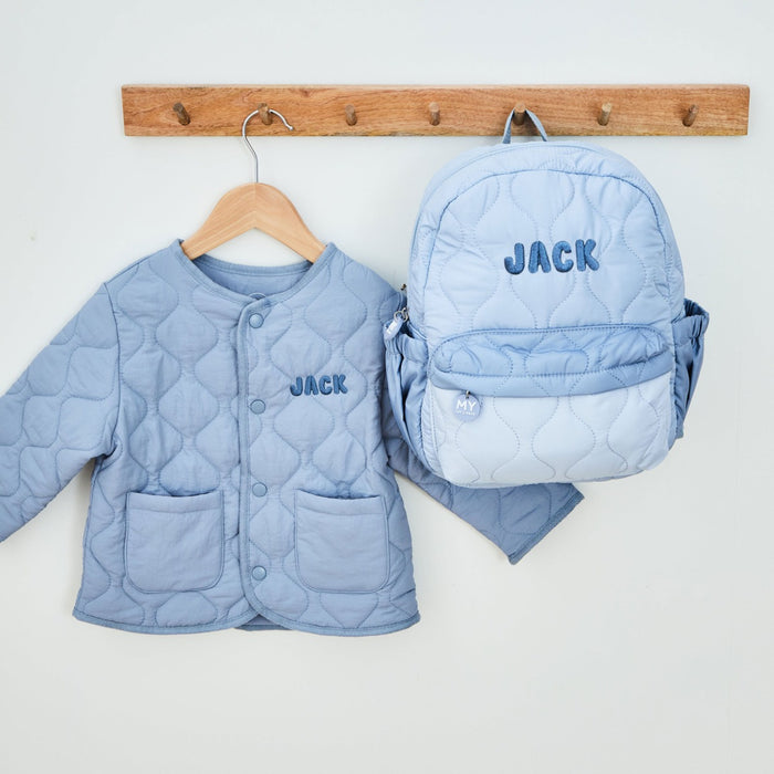Personalised Blue Quilted Day Out Gift Set