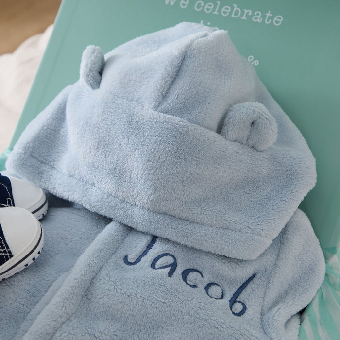 Personalised Blue Snuggle and Step Gift Set