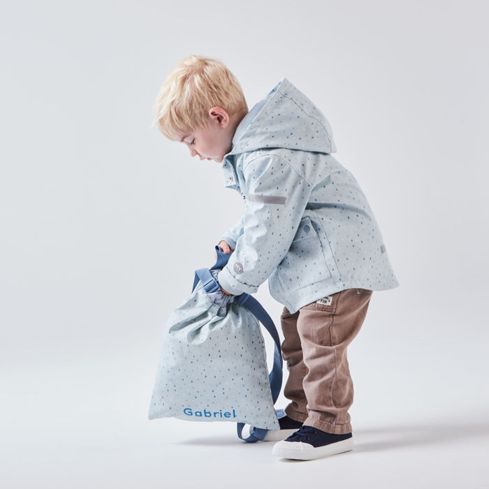 Personalised Blue Spot Drawstring Bag