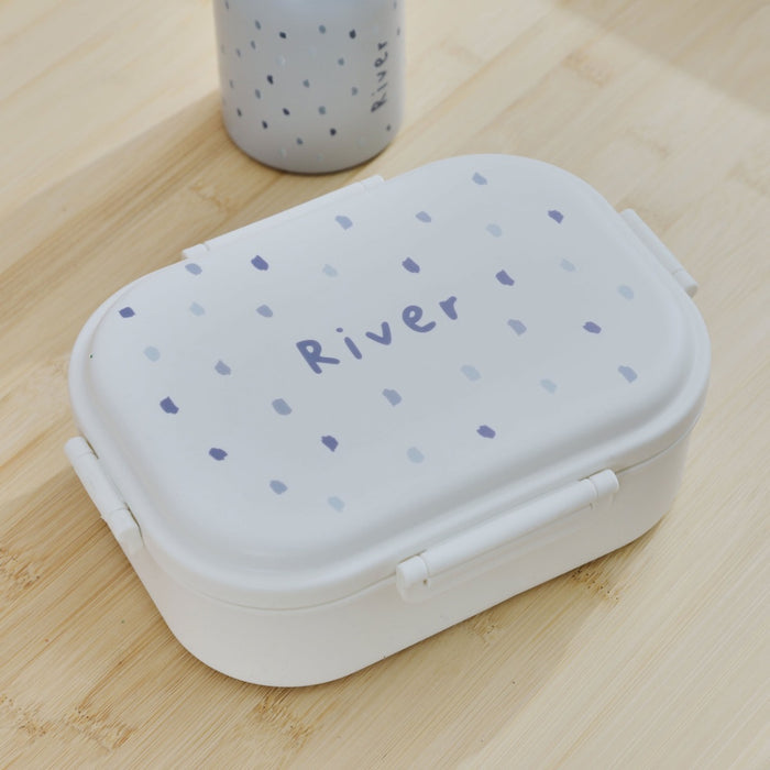 Personalised Blue Spot Lunch Box