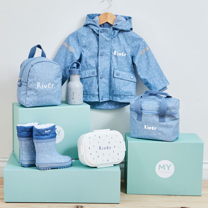 Personalised Blue Spot Lunch Box