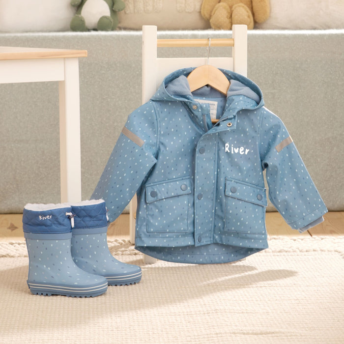 Personalised Blue Spot Rainy Day Gift Set