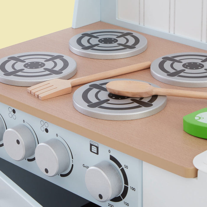 Personalised Blue Tidlo Wooden Kitchen Play Set