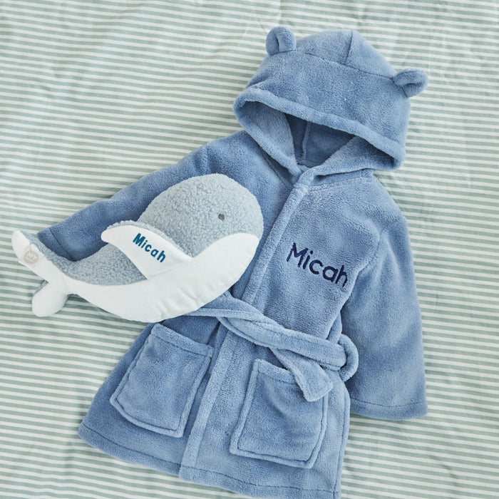 Personalised Blue Whale Snuggle and Cuddle Gift Set