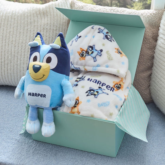 Personalised Bluey Snuggle and Cuddle Set
