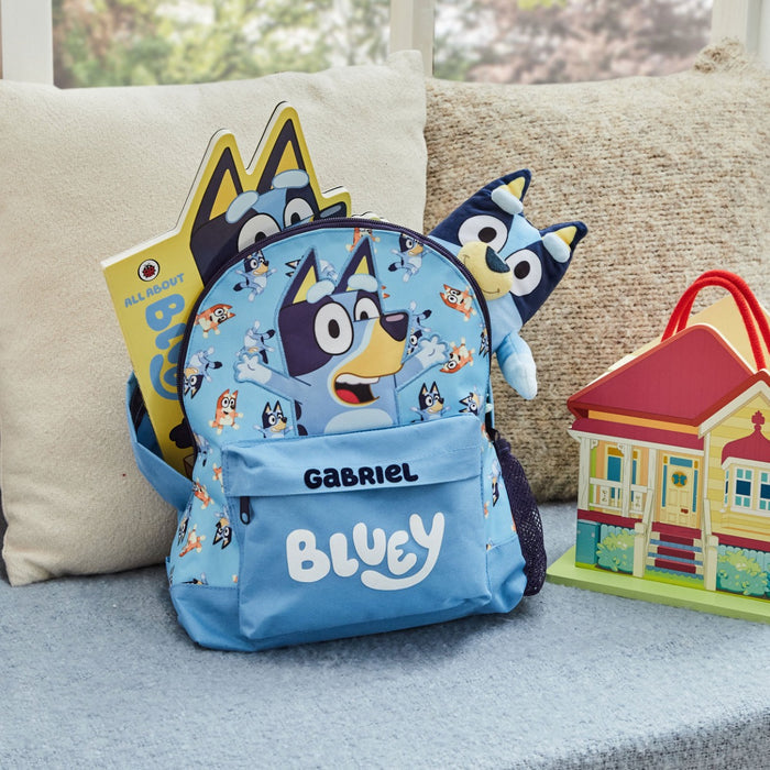 Personalised Bluey Story Bag Toy & Backpack Gift Set