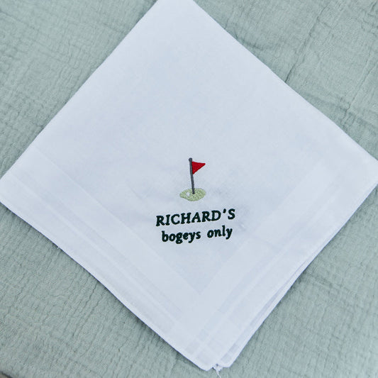 Personalised Bogeys Only Golf Handkerchief