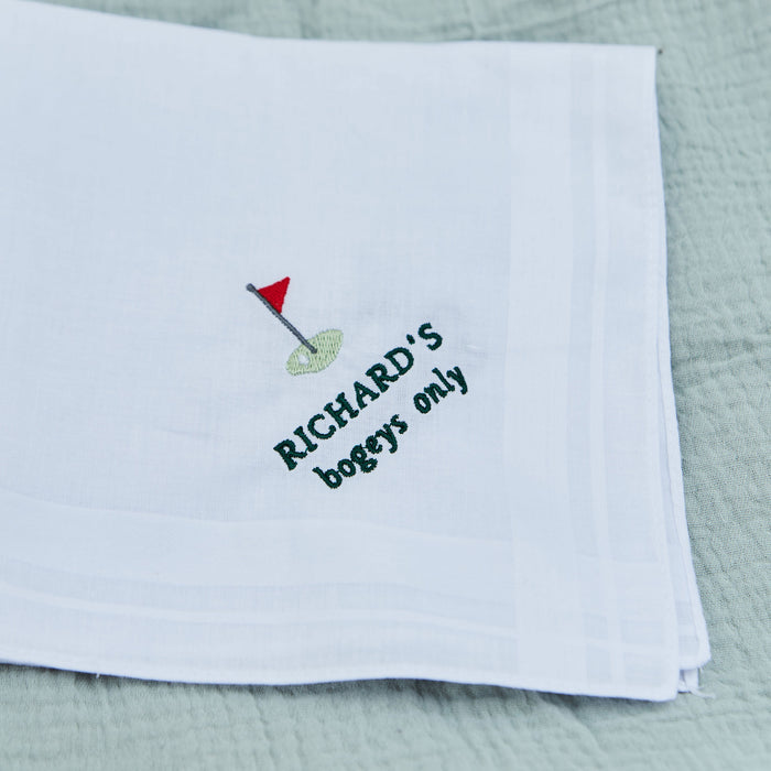 Personalised Bogeys Only Golf Handkerchief