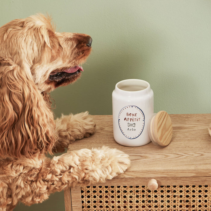 Personalised Bone Appétit Pet Treat Jar