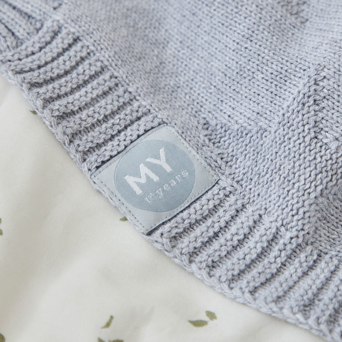 Personalised Born In 2026 Grey Star Jacquard Blanket