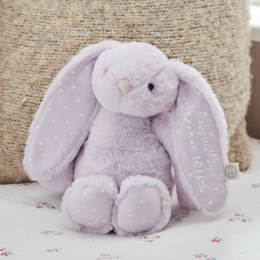 Personalised Born in 2026 Lilac Bunny