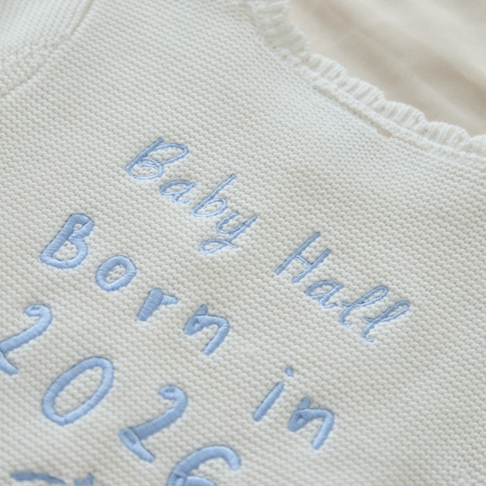 Personalised Born in 2026 White Lightweight Cardigan