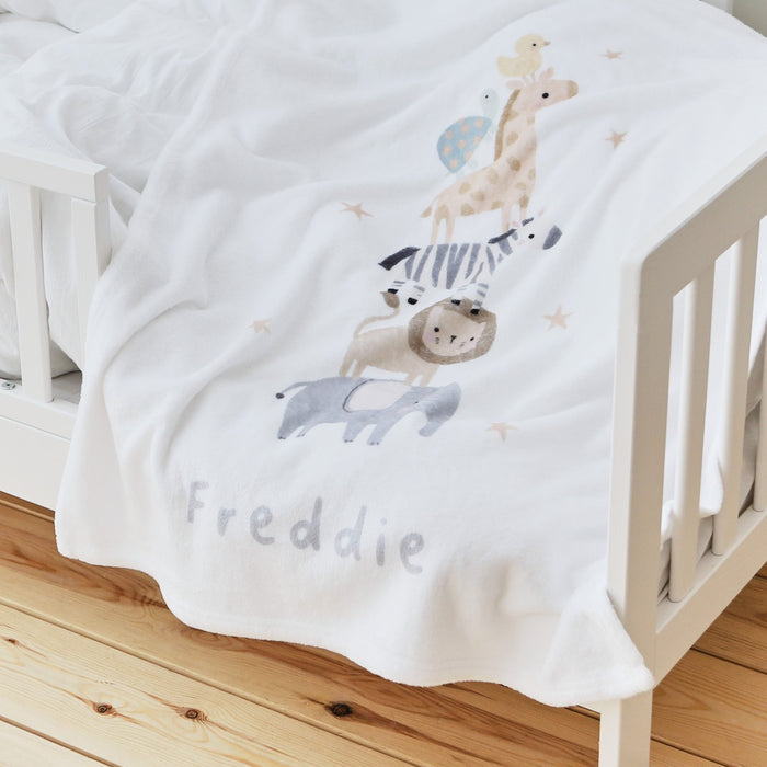 Personalised Born to be Loved Animal Fleece Blanket
