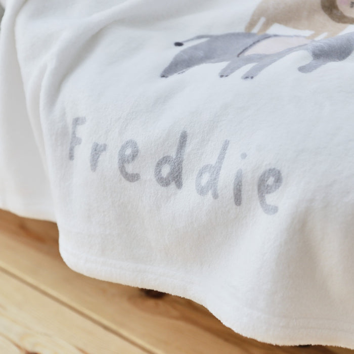 Personalised Born to be Loved Animal Fleece Blanket