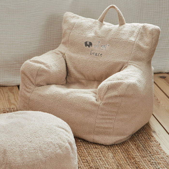 Personalised Born to be Loved Caramel Borg Bean Bag Chair