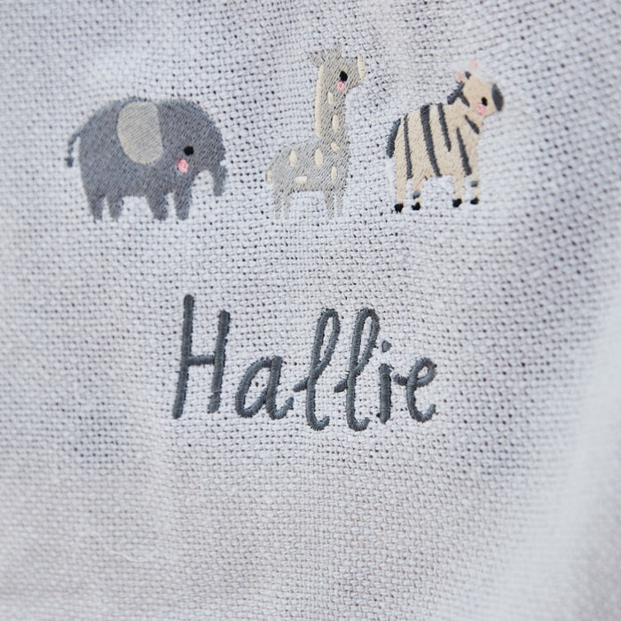 Personalised Born To Be Loved Light Grey Cellular Blanket