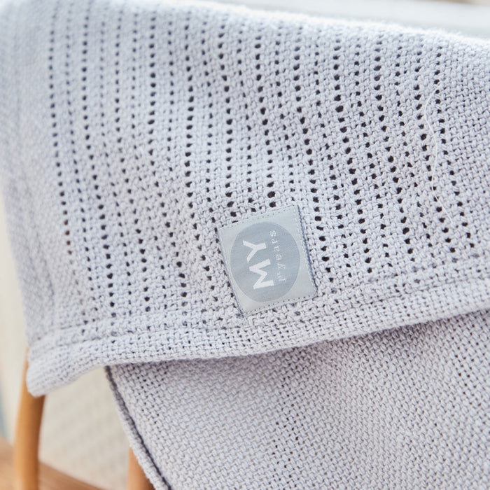 Personalised Born To Be Loved Light Grey Cellular Blanket