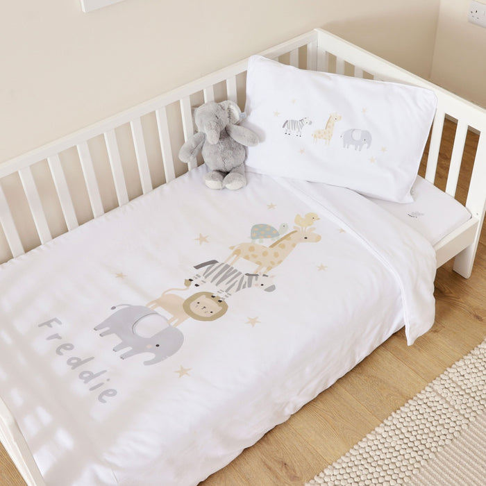 Personalised Born To Be Loved Stack Toddler Duvet and Pillow Set 150x120cm