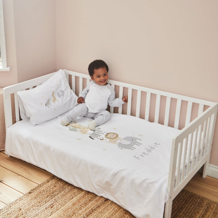 Personalised Born To Be Loved Stack Toddler Duvet and Pillow Set 150x120cm