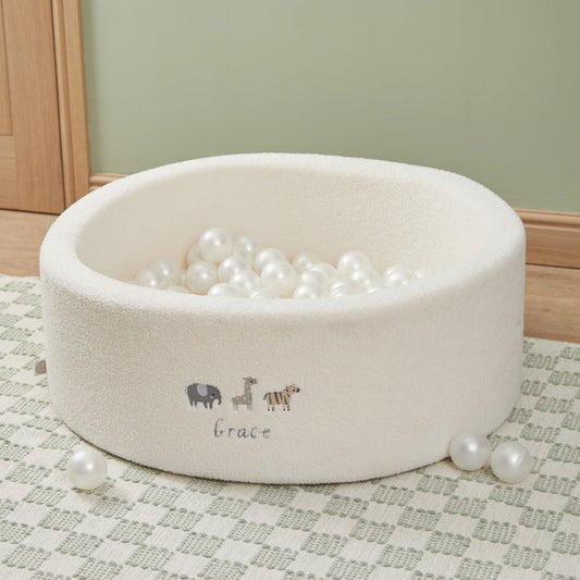 Personalised Born to be Loved Teddy Cream Ball Pit