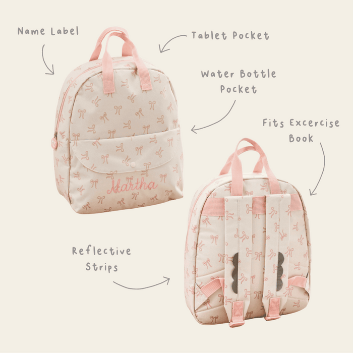 Personalised Bow All-Over Print Medium Backpack